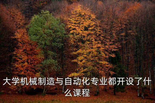 大學(xué)機(jī)械制造與自動化專業(yè)都開設(shè)了什么課程