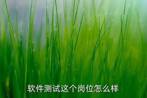 軟件測試這個(gè)崗位怎么樣