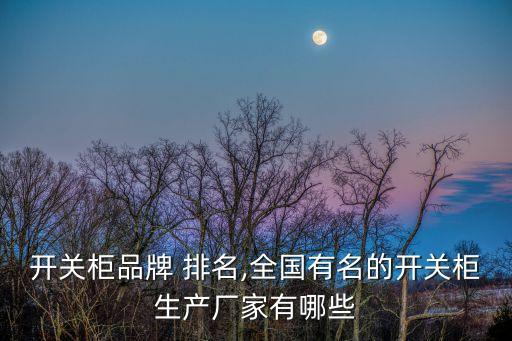 開關(guān)柜品牌 排名,全國有名的開關(guān)柜生產(chǎn)廠家有哪些