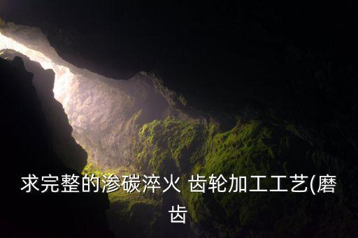 求完整的滲碳淬火 齒輪加工工藝(磨齒