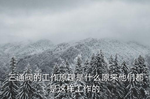  三通閥的工作原理是什么原來他們都是這樣工作的