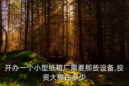 開辦一個(gè)小型紙箱廠需要那些設(shè)備,投資大概在多少