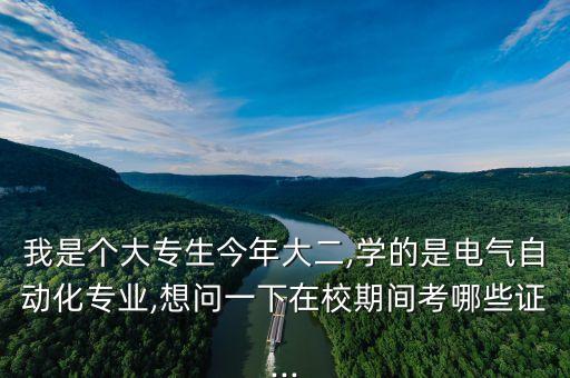 我是個大專生今年大二,學(xué)的是電氣自動化專業(yè),想問一下在校期間考哪些證...