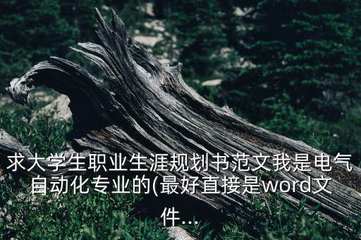 求大學生職業(yè)生涯規(guī)劃書范文我是電氣自動化專業(yè)的(最好直接是word文件...