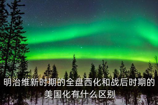 明治維新時期的全盤西化和戰(zhàn)后時期的 美國化有什么區(qū)別
