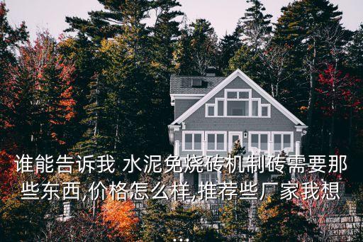 誰能告訴我 水泥免燒磚機制磚需要那些東西,價格怎么樣,推薦些廠家我想...