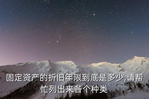固定資產(chǎn)的折舊年限到底是多少,請(qǐng)幫忙列出來各個(gè)種類