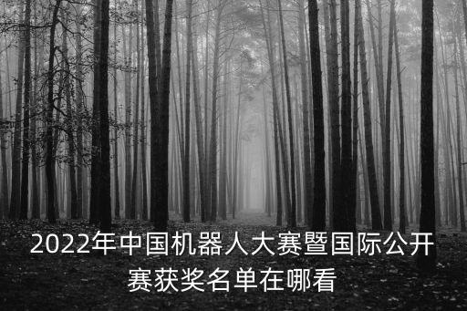 2022年中國(guó)機(jī)器人大賽暨國(guó)際公開賽獲獎(jiǎng)名單在哪看