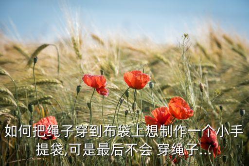 如何把繩子穿到布袋上想制作一個小手提袋,可是最后不會 穿繩子...