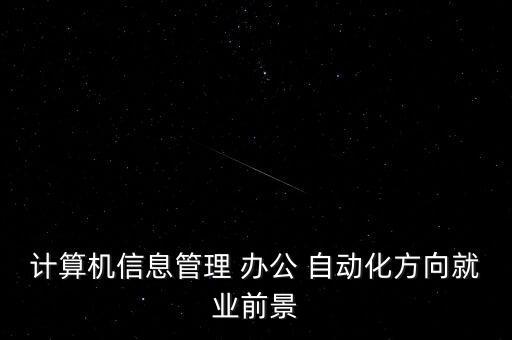 計(jì)算機(jī)信息管理 辦公 自動(dòng)化方向就業(yè)前景