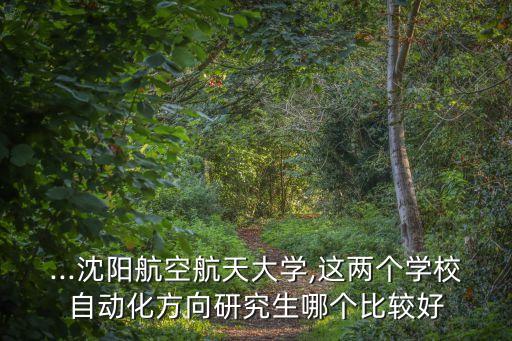 ...沈陽航空航天大學(xué),這兩個(gè)學(xué)校自動(dòng)化方向研究生哪個(gè)比較好