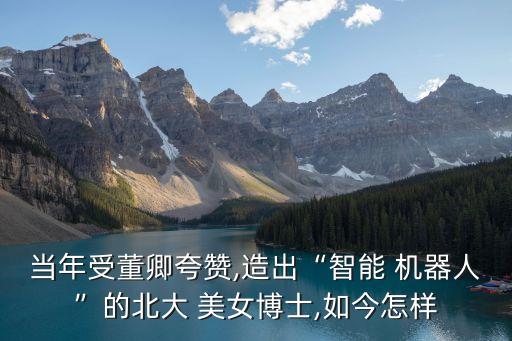 當(dāng)年受董卿夸贊,造出“智能 機(jī)器人”的北大 美女博士,如今怎樣