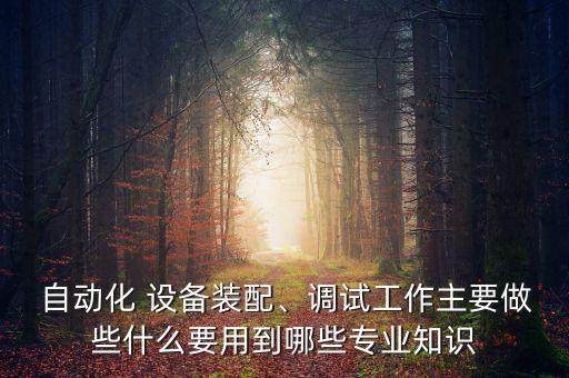  自動化 設備裝配、調(diào)試工作主要做些什么要用到哪些專業(yè)知識