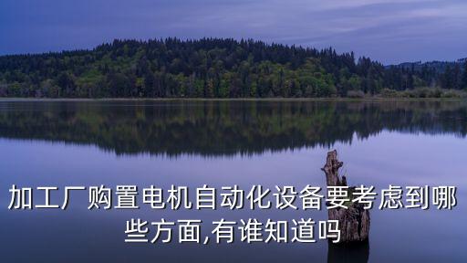 加工廠購(gòu)置電機(jī)自動(dòng)化設(shè)備要考慮到哪些方面,有誰(shuí)知道嗎