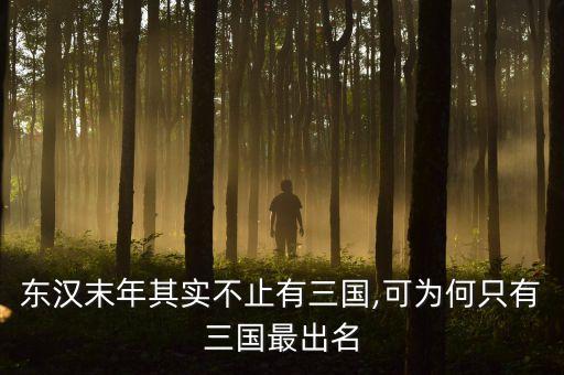 東漢末年其實(shí)不止有三國(guó),可為何只有三國(guó)最出名