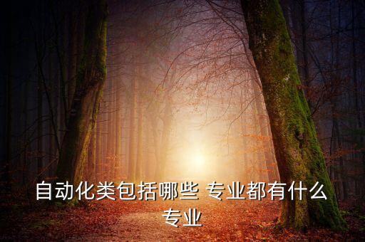  自動(dòng)化類(lèi)包括哪些 專(zhuān)業(yè)都有什么 專(zhuān)業(yè)