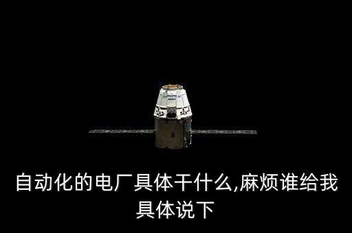 自動化的電廠具體干什么,麻煩誰給我具體說下