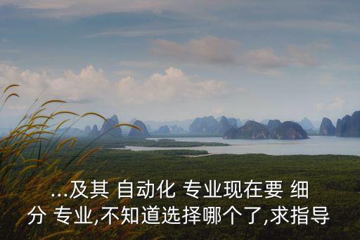 自動(dòng)化細(xì)分什么專業(yè)