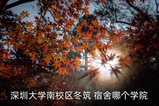 深圳大學南校區(qū)冬筑 宿舍哪個學院