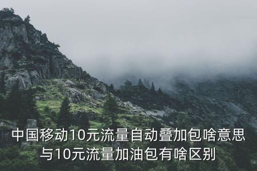 中國(guó)移動(dòng)10元流量自動(dòng)疊加包啥意思與10元流量加油包有啥區(qū)別