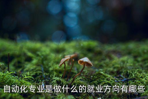 自動化專業(yè)是做什么的就業(yè)方向有哪些