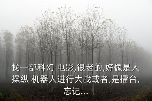找一部科幻 電影,很老的,好像是人操縱 機器人進行大戰(zhàn)或者,是擂臺,忘記...