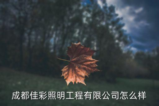 成都佳彩照明工程有限公司怎么樣