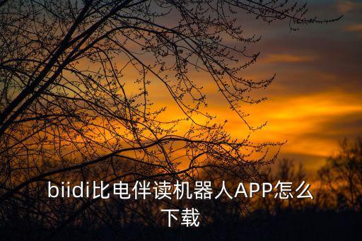 biidi比電伴讀機(jī)器人APP怎么下載