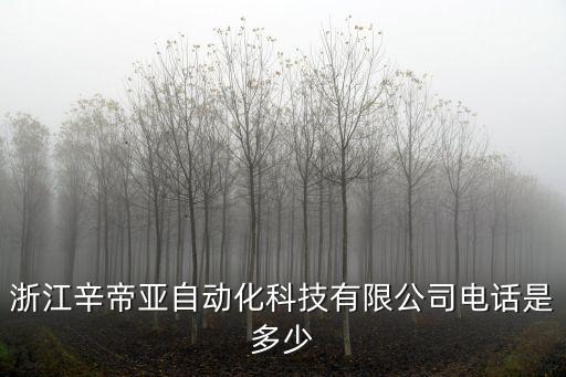 浙江辛帝亞自動(dòng)化科技有限公司電話是多少