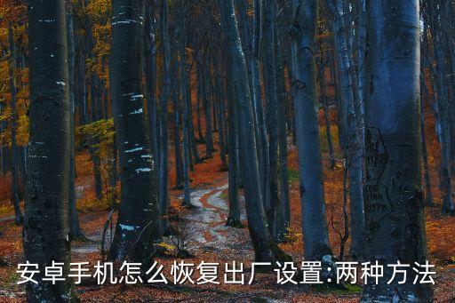 安卓手機怎么恢復(fù)出廠設(shè)置:兩種方法