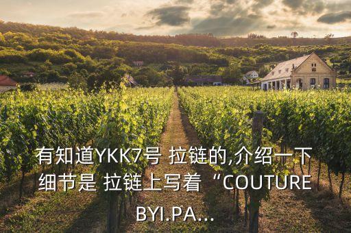 有知道YKK7號 拉鏈的,介紹一下細節(jié)是 拉鏈上寫著“COUTUREBYI.PA...