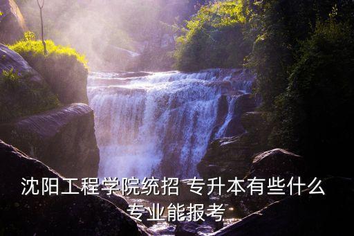 沈陽工程學(xué)院統(tǒng)招 專升本有些什么 專業(yè)能報(bào)考