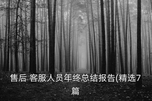售后 客服人員年終總結(jié)報告(精選7篇