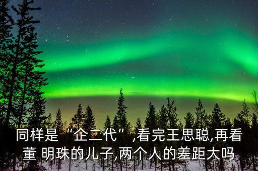 同樣是“企二代”,看完王思聰,再看董 明珠的兒子,兩個人的差距大嗎
