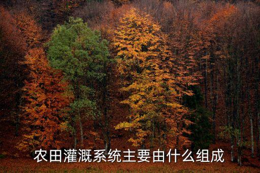 農(nóng)田灌溉系統(tǒng)主要由什么組成