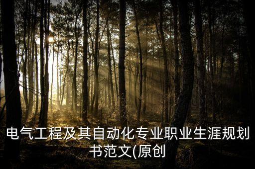 電氣工程及其自動(dòng)化專業(yè)職業(yè)生涯規(guī)劃書(shū)范文(原創(chuàng)
