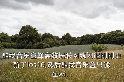 酷我音樂盒蜂窩數(shù)據(jù)聯(lián)網(wǎng)就閃退剛剛更新了ios10,然后酷我音樂盒只能在wi...