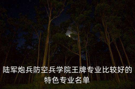 陸軍炮兵防空兵學院王牌專業(yè)比較好的特色專業(yè)名單