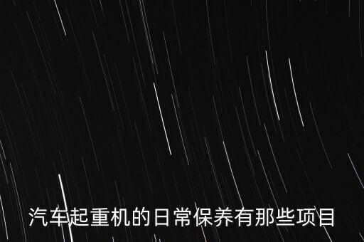 汽車起重機的日常保養(yǎng)有那些項目