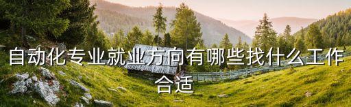 自動化專業(yè)發(fā)展方向前景,自動化就業(yè)方向及前景工業(yè)自動保安