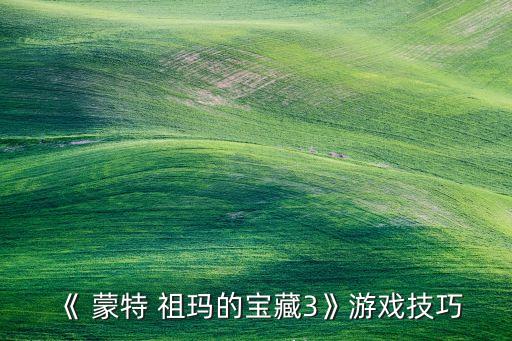 《 蒙特 祖瑪?shù)膶毑?》游戲技巧