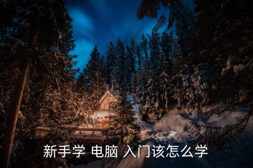新手學(xué) 電腦 入門該怎么學(xué)