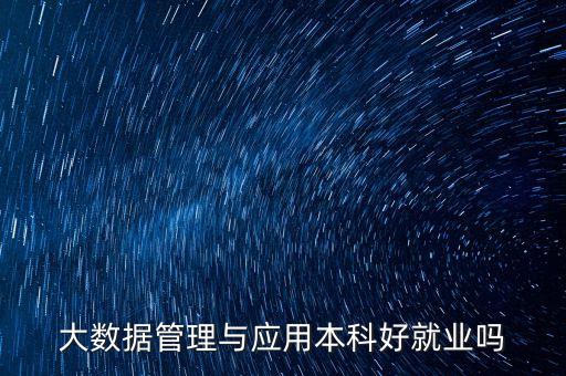 大數(shù)據(jù)管理與應(yīng)用本科好就業(yè)嗎