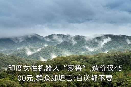 印度女性機(jī)器人“莎魯”,造價僅4500元,群眾卻坦言:白送都不要