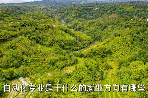 自動化專業(yè)是干什么的就業(yè)方向有哪些