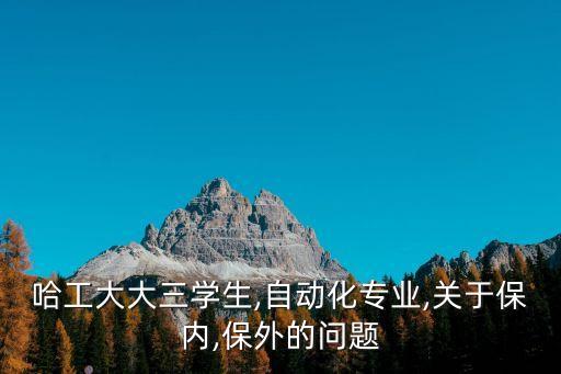 哈工大大三學(xué)生,自動(dòng)化專業(yè),關(guān)于保內(nèi),保外的問題