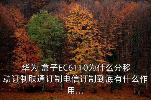  華為 盒子EC6110為什么分移動訂制聯(lián)通訂制電信訂制到底有什么作用...