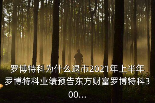 羅博特科為什么退市2021年上半年羅博特科業(yè)績預(yù)告東方財(cái)富羅博特科300...