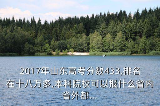 2017年山東高考分數(shù)433,排名在十八萬多,本科院校可以報什么省內(nèi)省外都...
