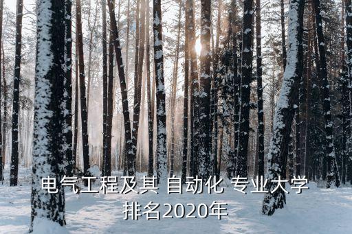  電氣工程及其 自動(dòng)化 專業(yè)大學(xué) 排名2020年